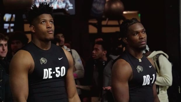 Jordan Domineck and Rodrick Ward at CU Pro Day